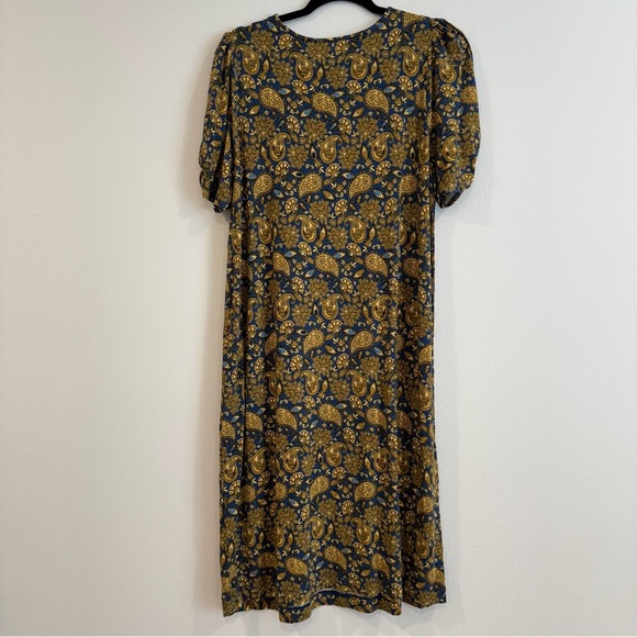 Boden Jersey Knit Shift Dress Paisley Print Short Sleeve NO BELT 14 Long - Picture 2 of 6